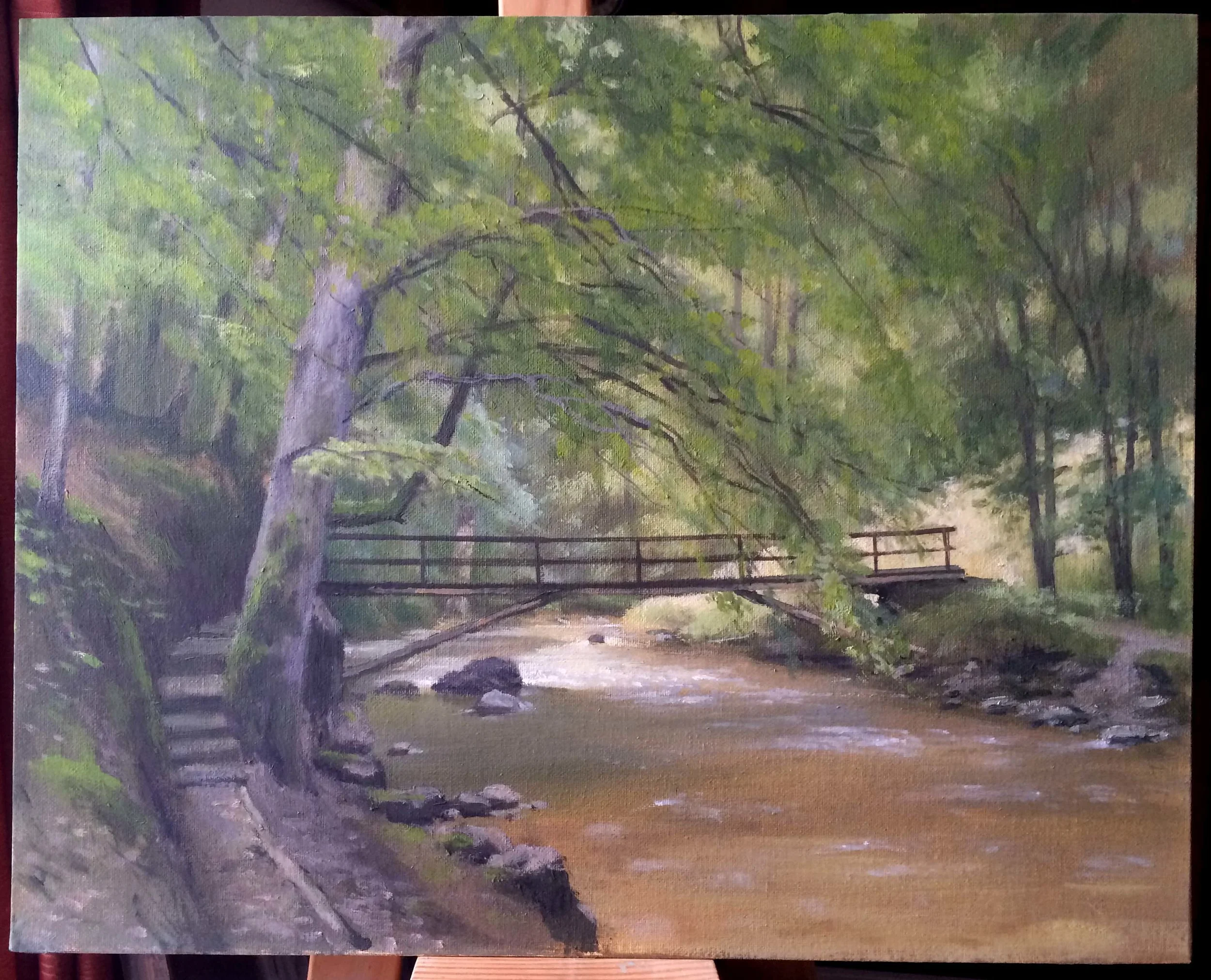 River crossing, Vargyas gorge (oil)