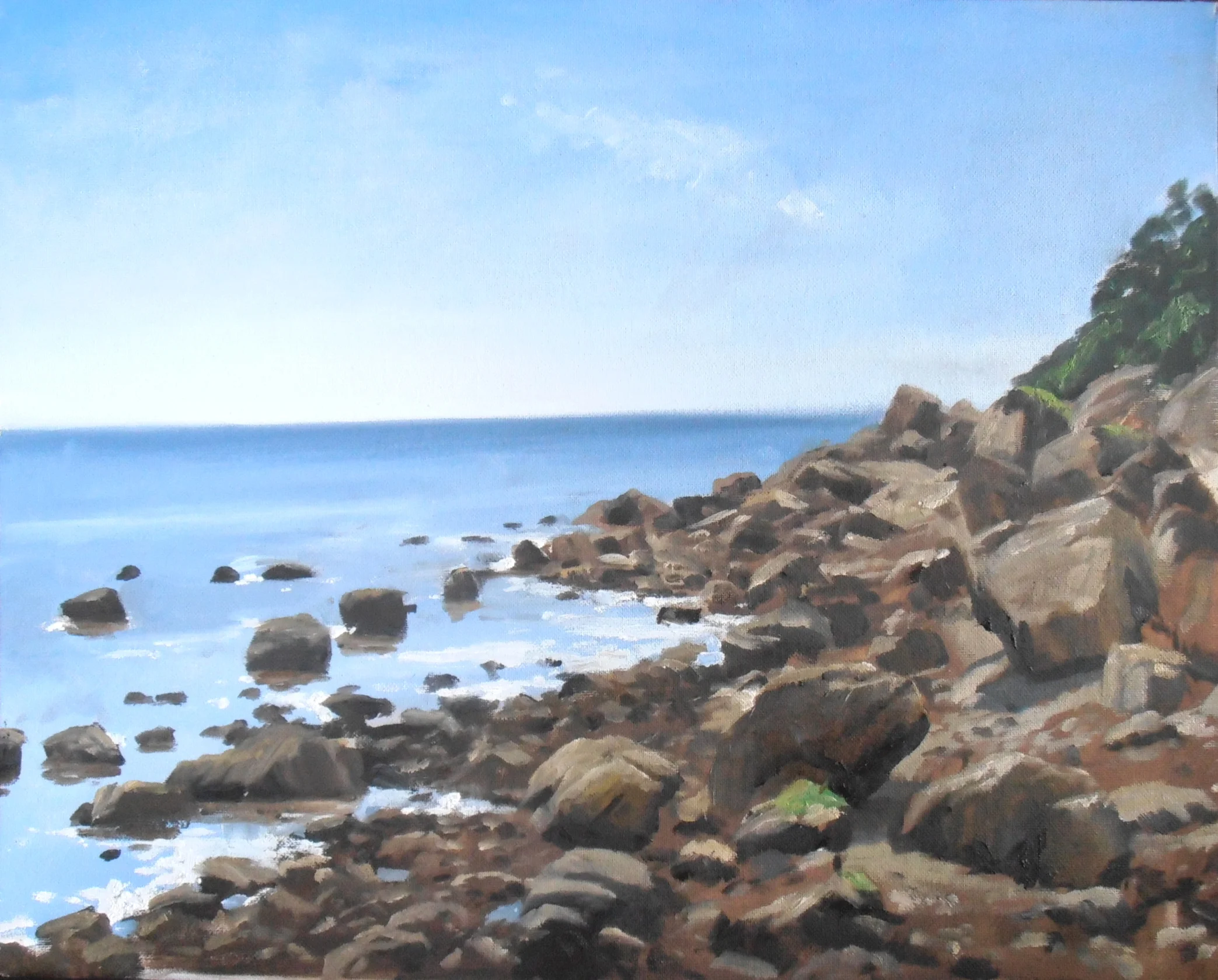 Seaton Hole,Devon(oil on canvas board)