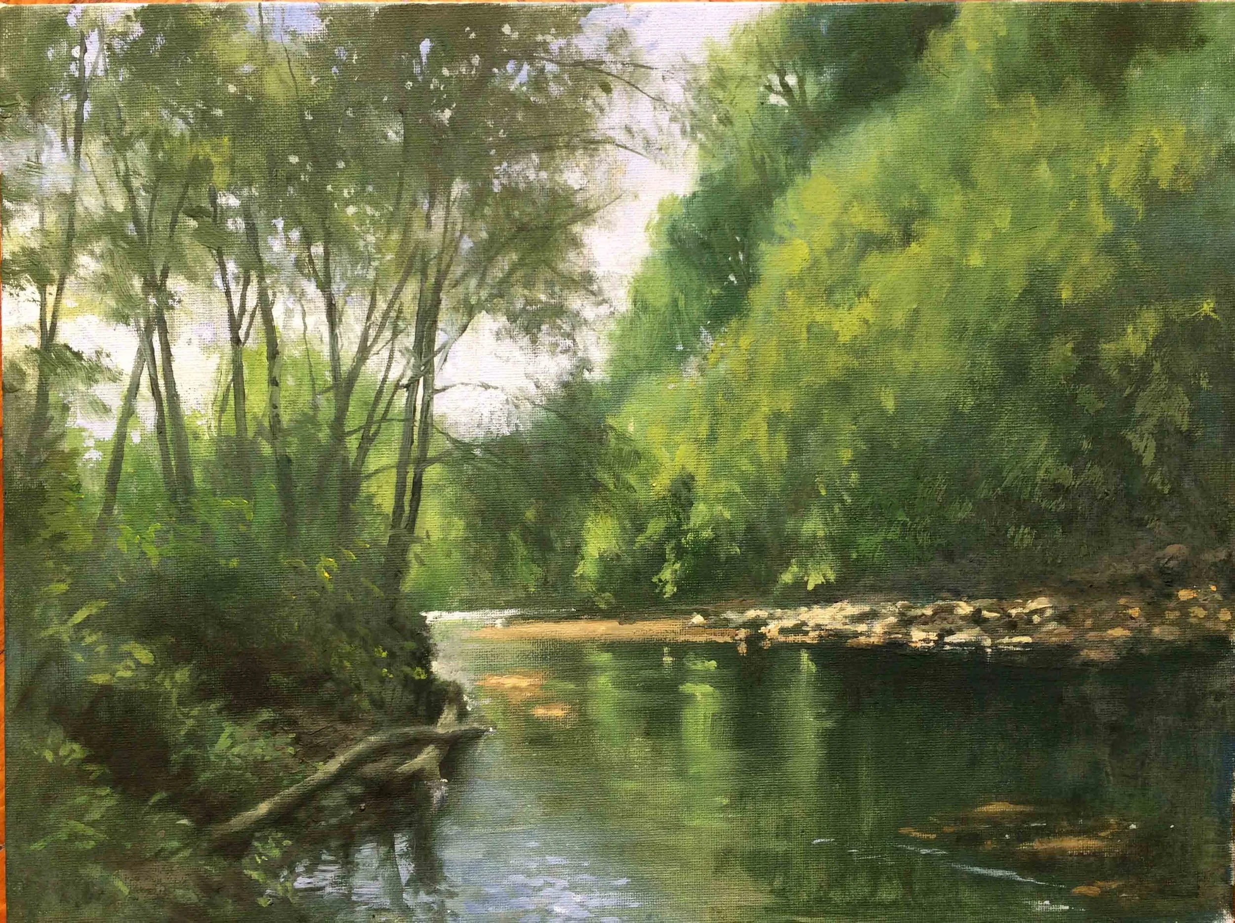 Vargyas gorge, a bend in the river (oil)
