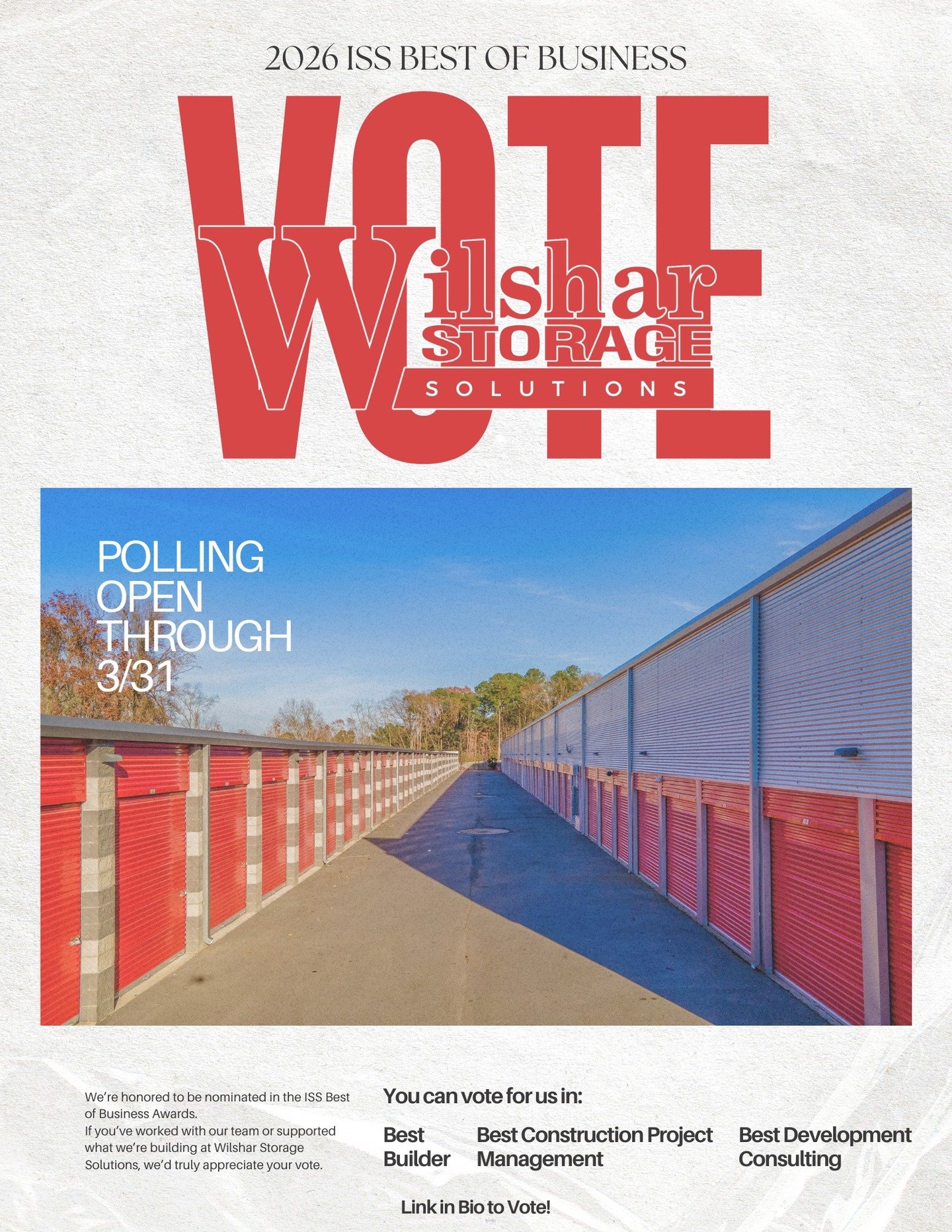 We&rsquo;re honored to be nominated for ISS Best of Business in three categories:

&bull; Best Builder
&bull; Best Construction Project Management
&bull; Best Development Consulting

Every project we take on is built with the same focus, quality stee