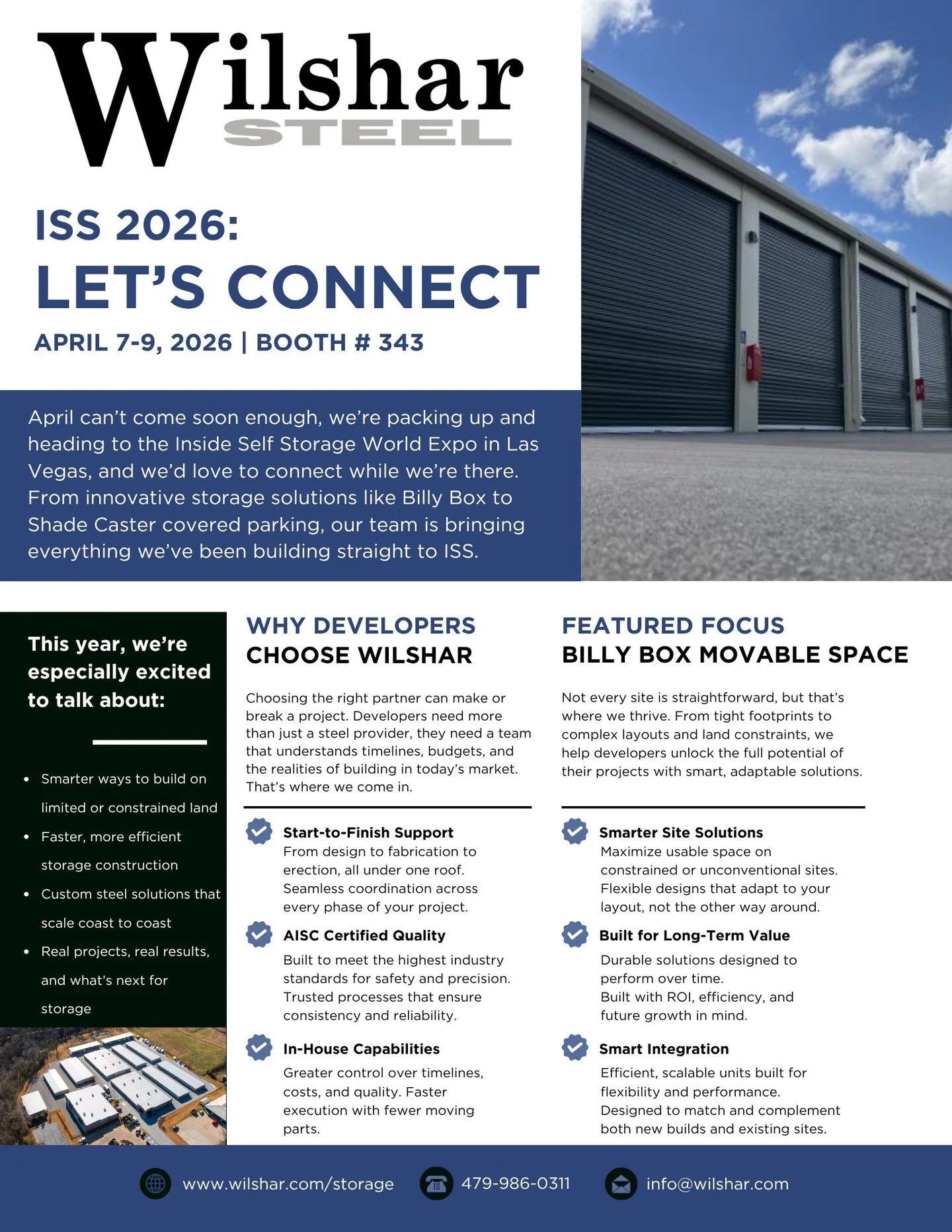 Smarter builds. Faster timelines. Real solutions.

We&rsquo;re bringing it all to ISS, let&rsquo;s talk about what&rsquo;s next for your site.

#ISS2026 #WilsharSteel #StorageSolutions #BillyBox #Construction #SelfStorage