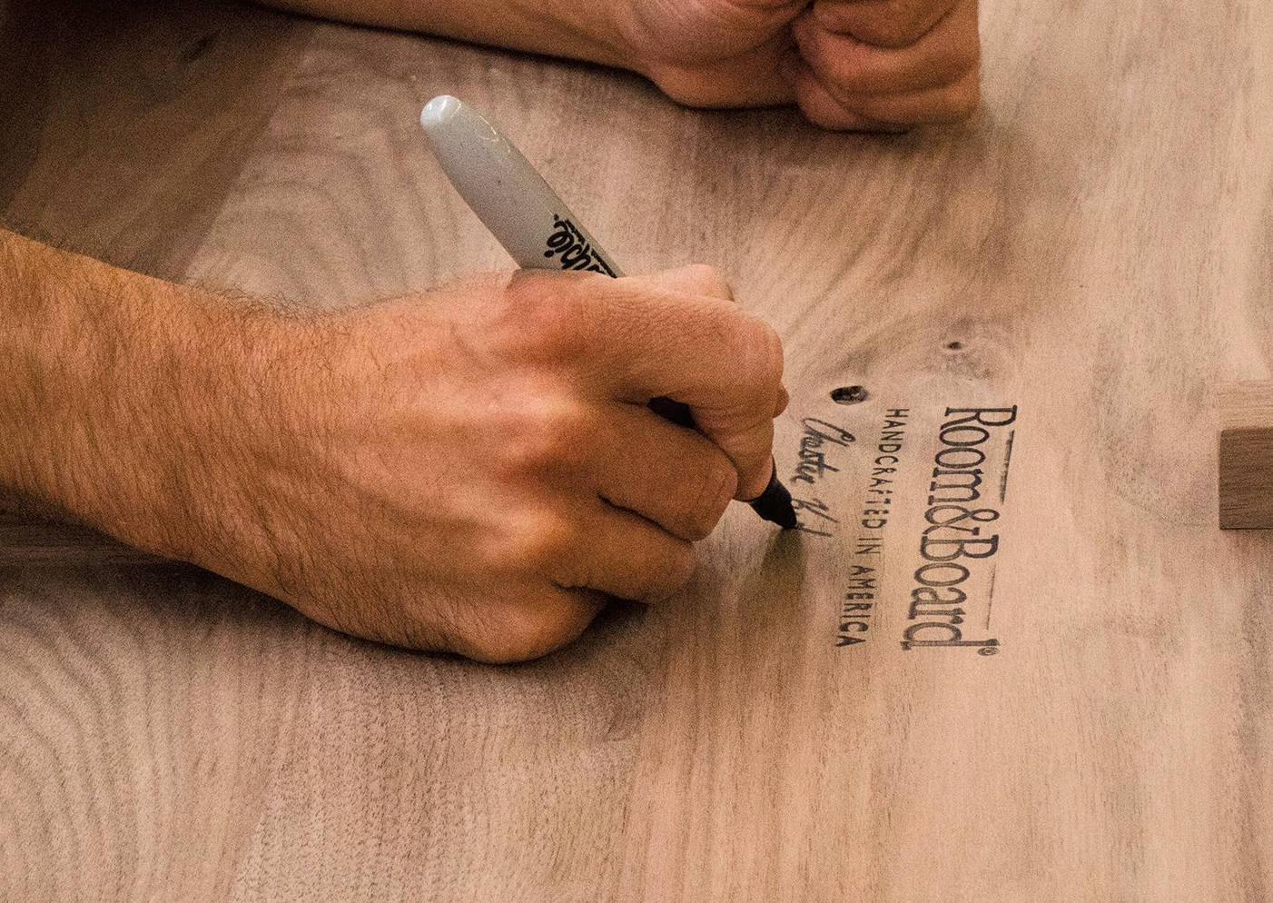 My table for example was made at Caperton Furniture in West Virginia and personally signed by it's maker, Nikki. 