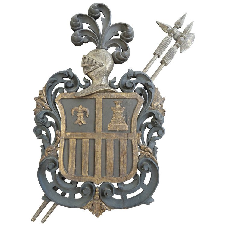 Carved Coat of Arms Crest