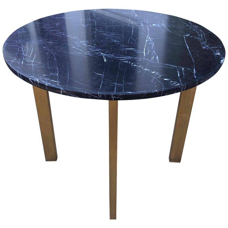 Marble Topped Brass Table