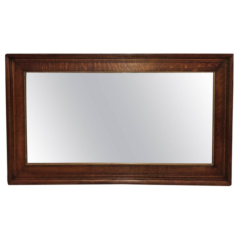 Antique Oak Beveled Mirror