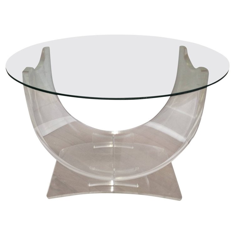 Hollis Lucite and Glass Table 