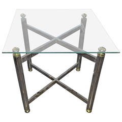 Chrome &amp; Glass Side Table