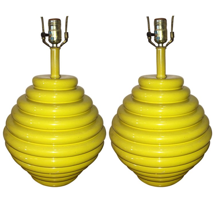Modernist Yellow Lamps
