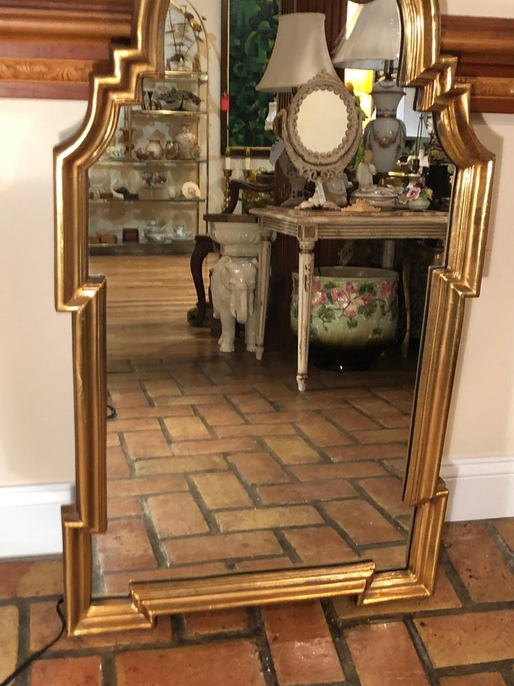 Classic Hollywood Regency Gilt Mirror By Labarge Fleur De Lis