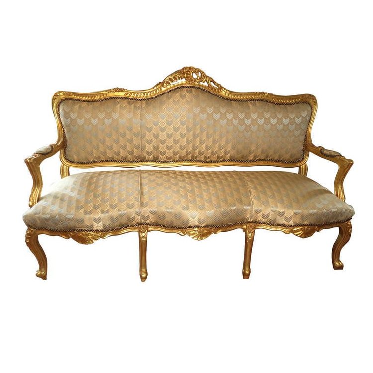  Louis XVI Silk Sofa