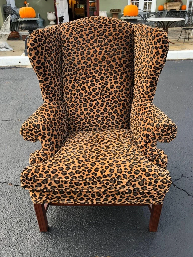 Zebra Print Wingback Chair