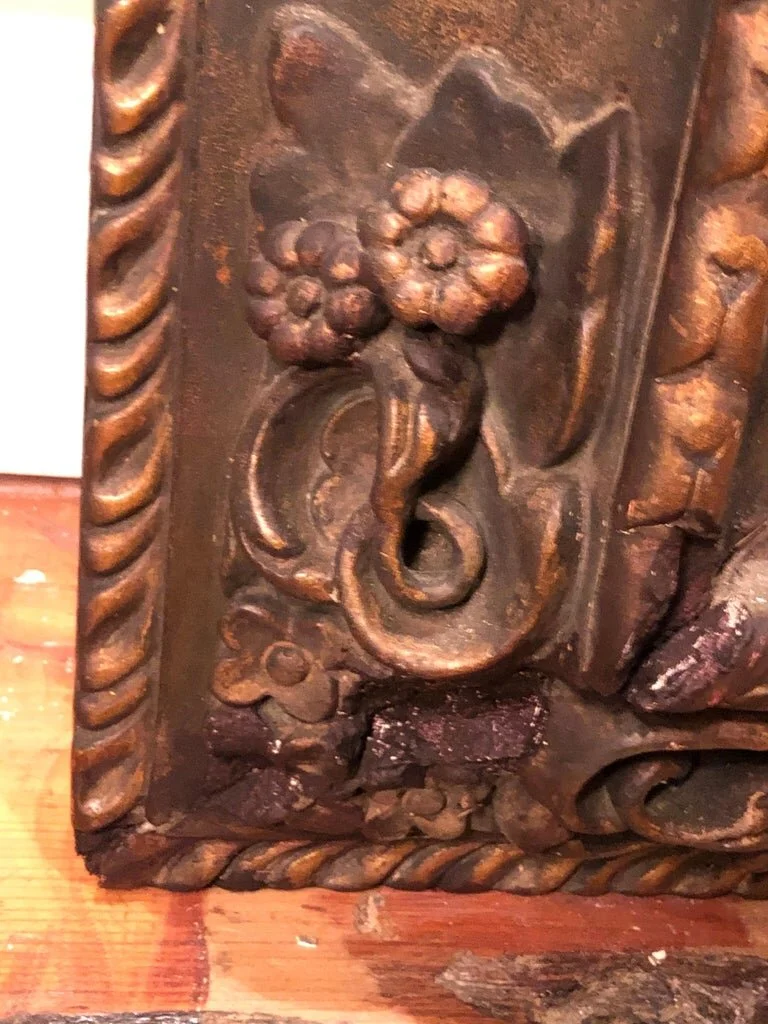 Museum Quality Gilt Gesso Frame with Embossed Designs12.jpg