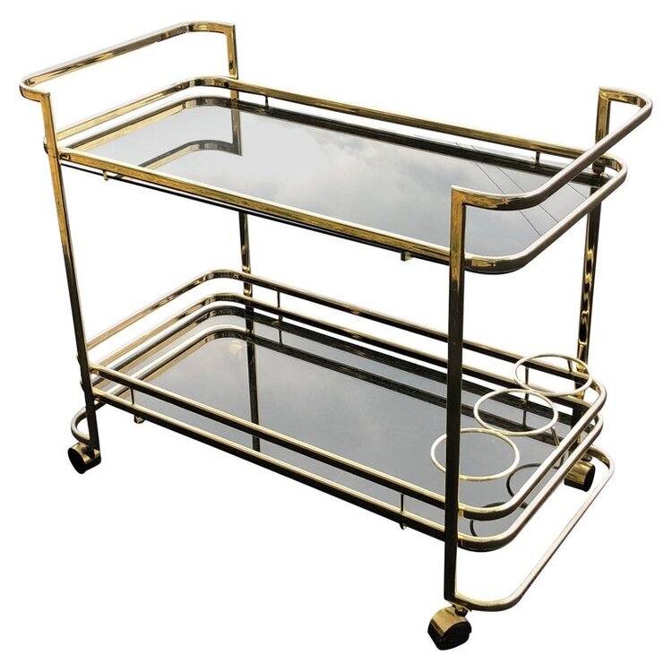 Glass Two Tiered Bar Cart