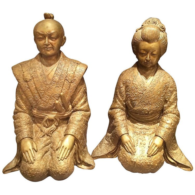 Pair of Bronze Asian Statues