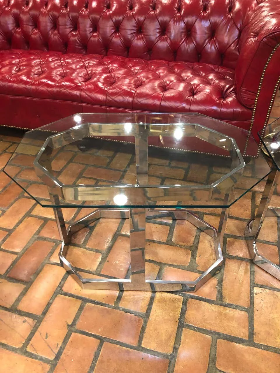 Pair of Milo Baughman Chrome and Glass Tables6.jpg