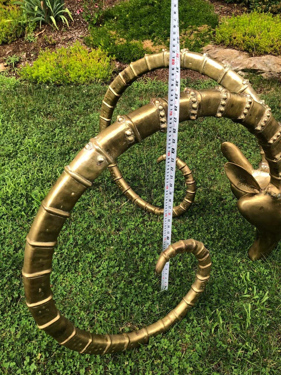 Pair of Solid Brass Ibex Ram Head Dining Table Bases in the Style of Alain Cherv13.jpg