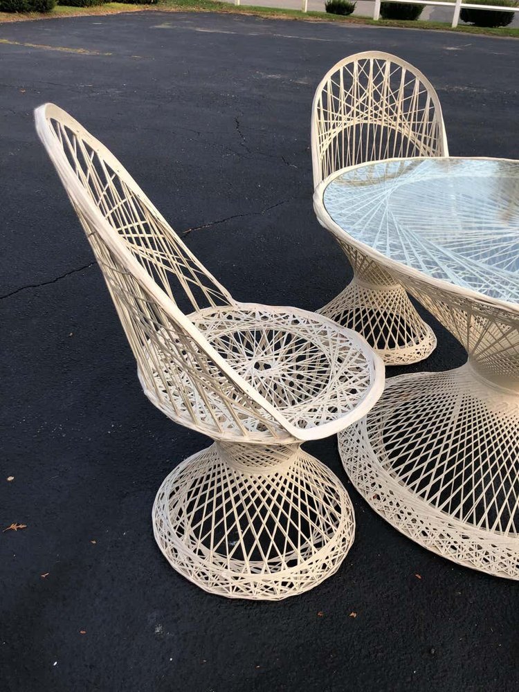 SOLD-1960s Spun Fiberglass Patio Set by Russell Woodard — Fleur de Lis - Main Image