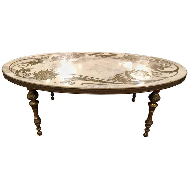 Marble-Top Coffee Table 