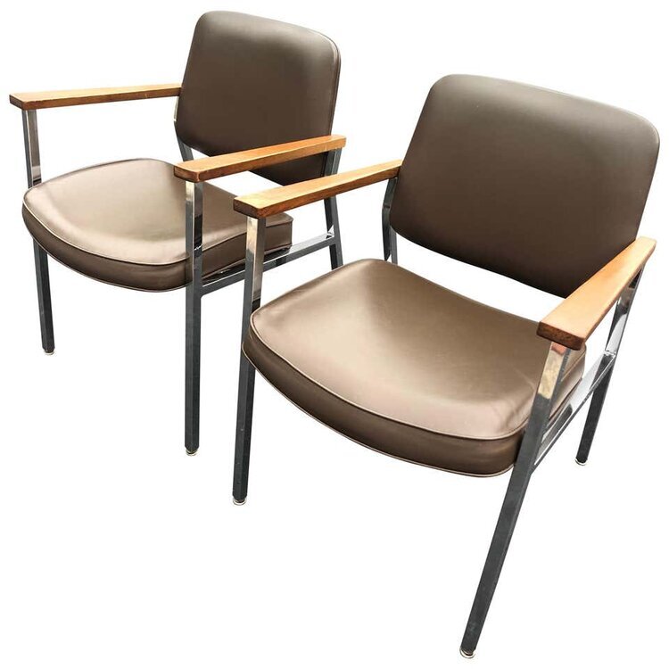 Mid Century Chrome Chairs