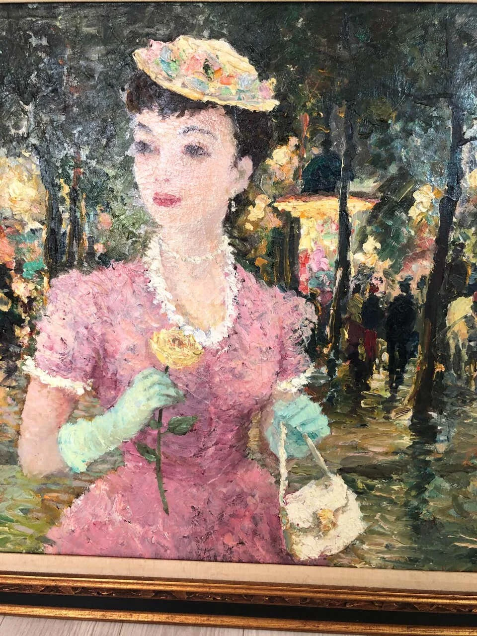Dietz Edzard Oil on Canvas of Woman with Rose11.jpg