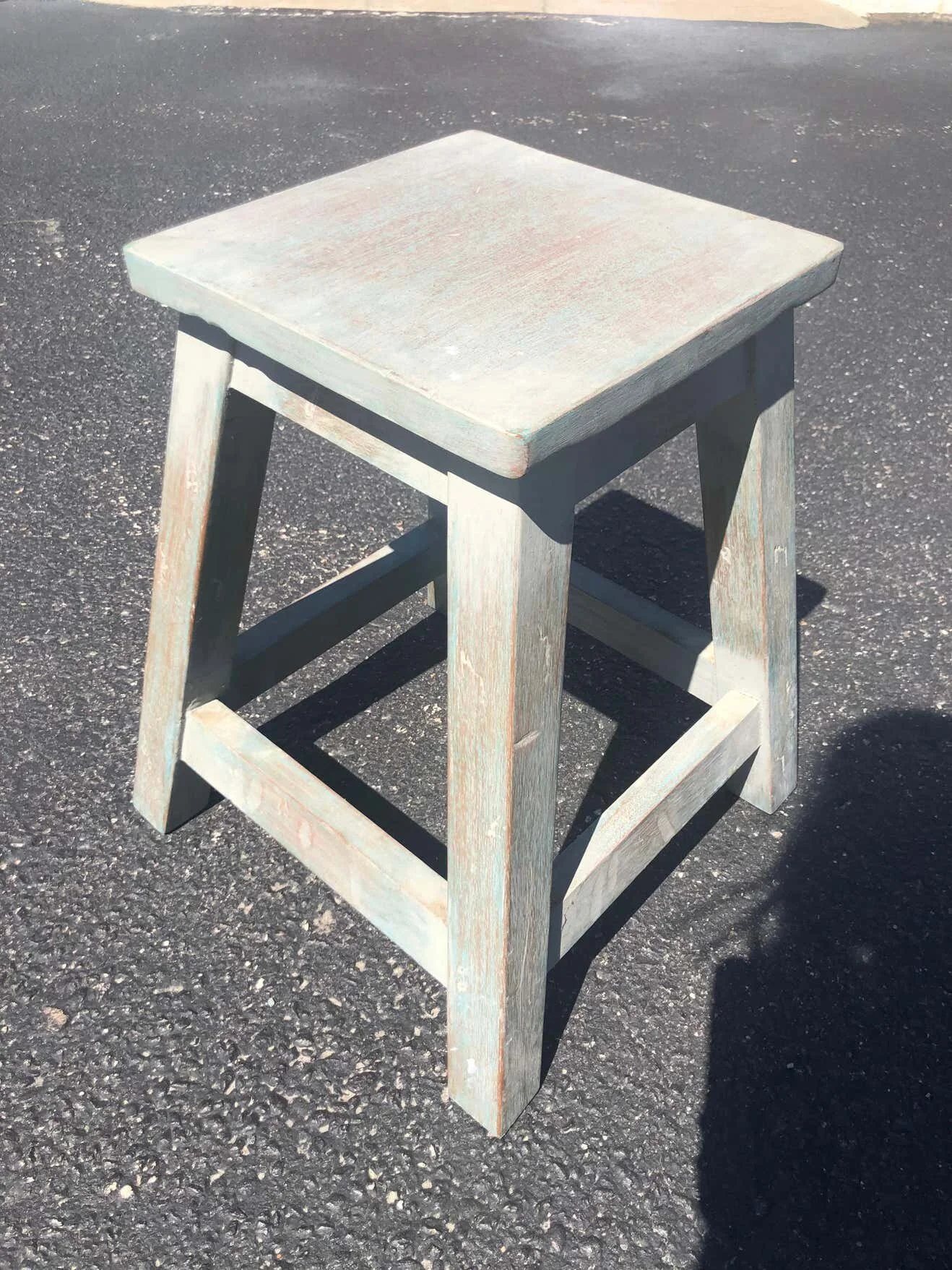 Painted Pine Stool or Small Table6.jpg