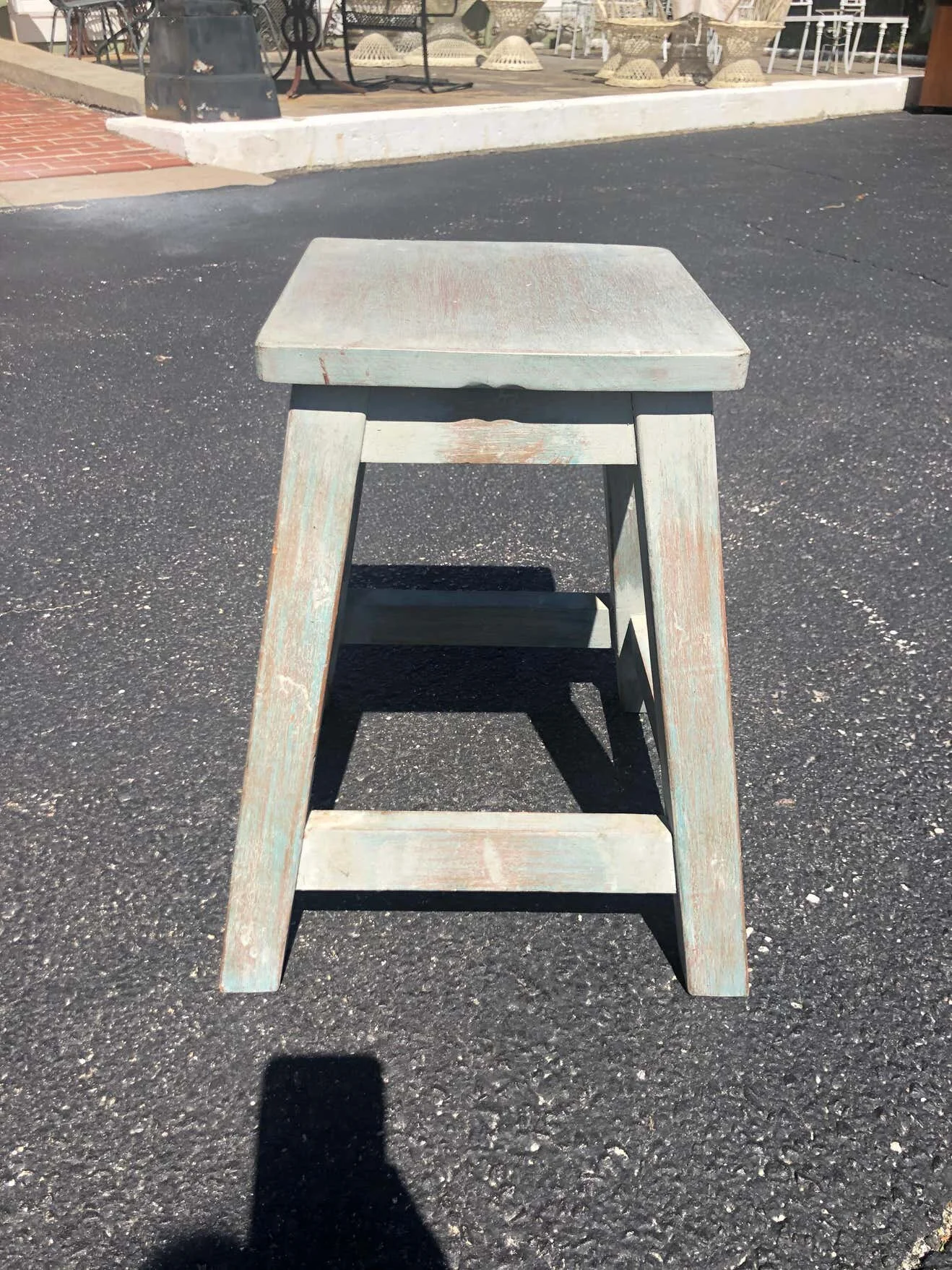 Painted Pine Stool or Small Table10.jpg