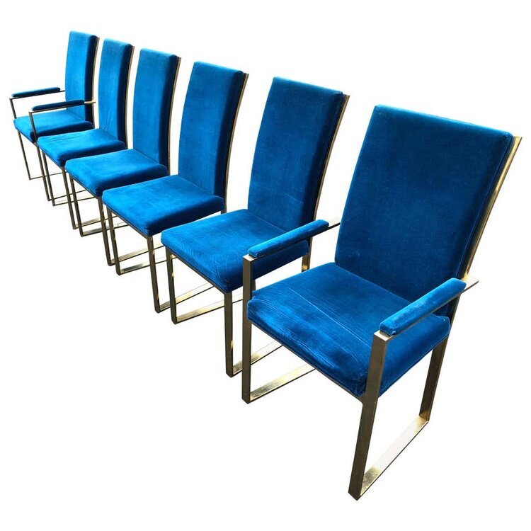 Milo Baughman Brass Chairs