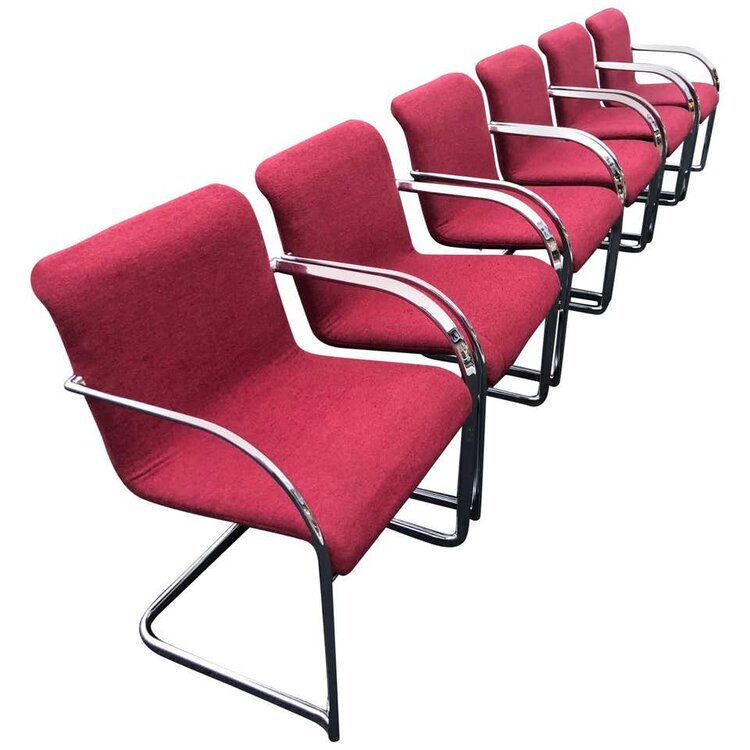  Six MCM Raspberry  Chairs