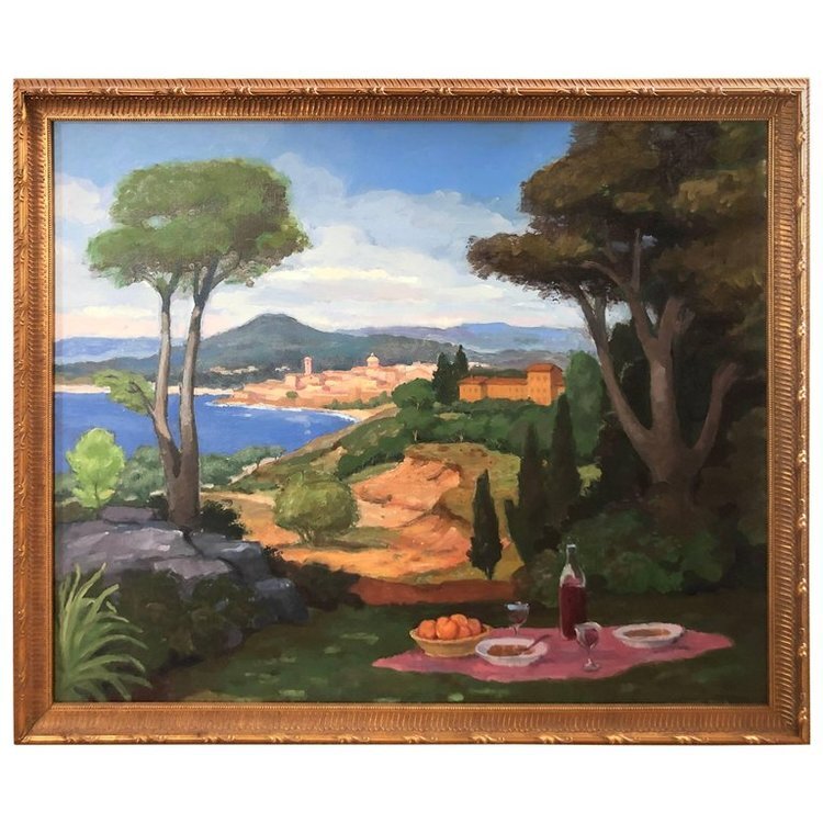 Bucolic Landscape Painting of Italy