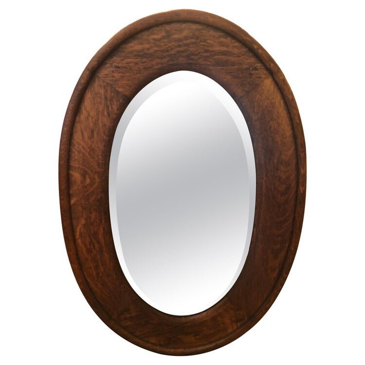 Solid Oak Oval Mirror