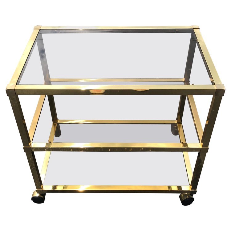 Brass Three Tiered Bar Cart