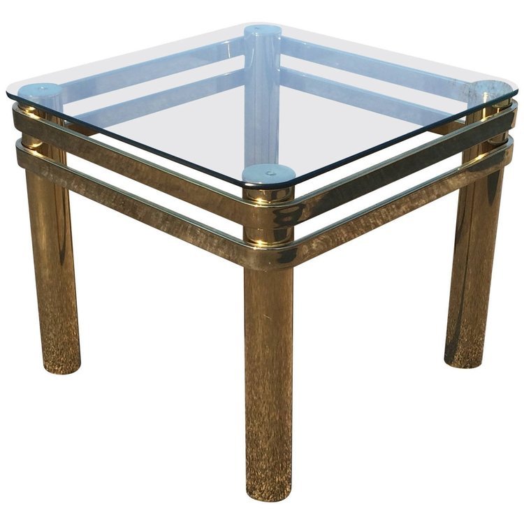 Brass and Glass Table by Pace 