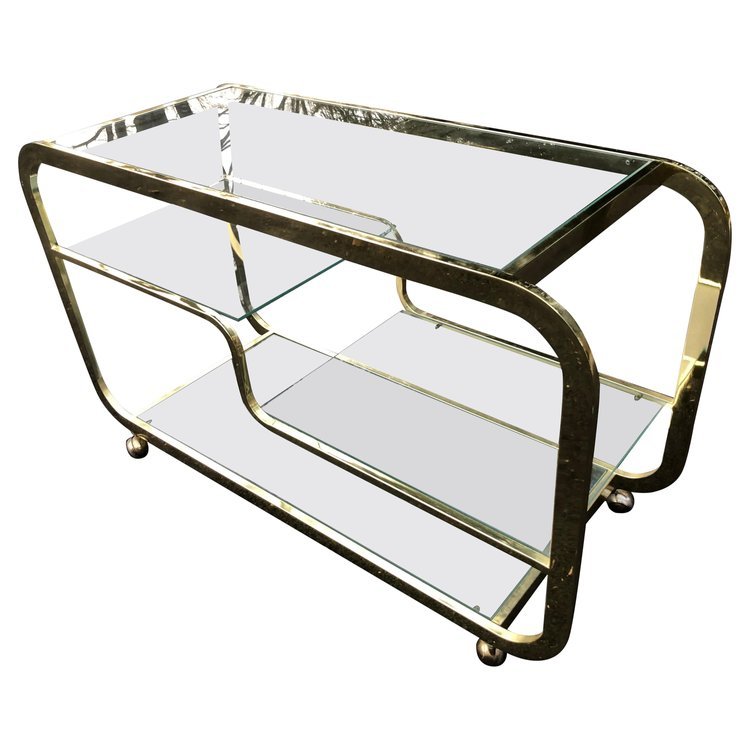 DIA Brass and Glass Bar Cart