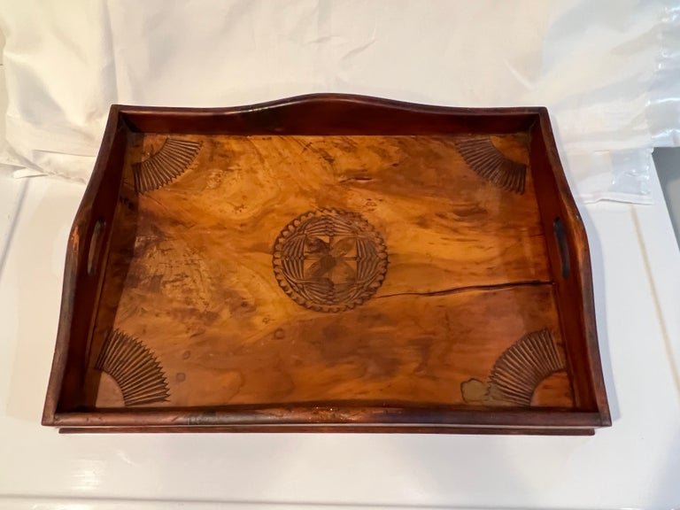 Primitive Folk Art Wooden Tray — Fleur de Lis Handmade Wood Burned Art Bread Tray Primitive Folk Art‎ El Valle Panama main image 0