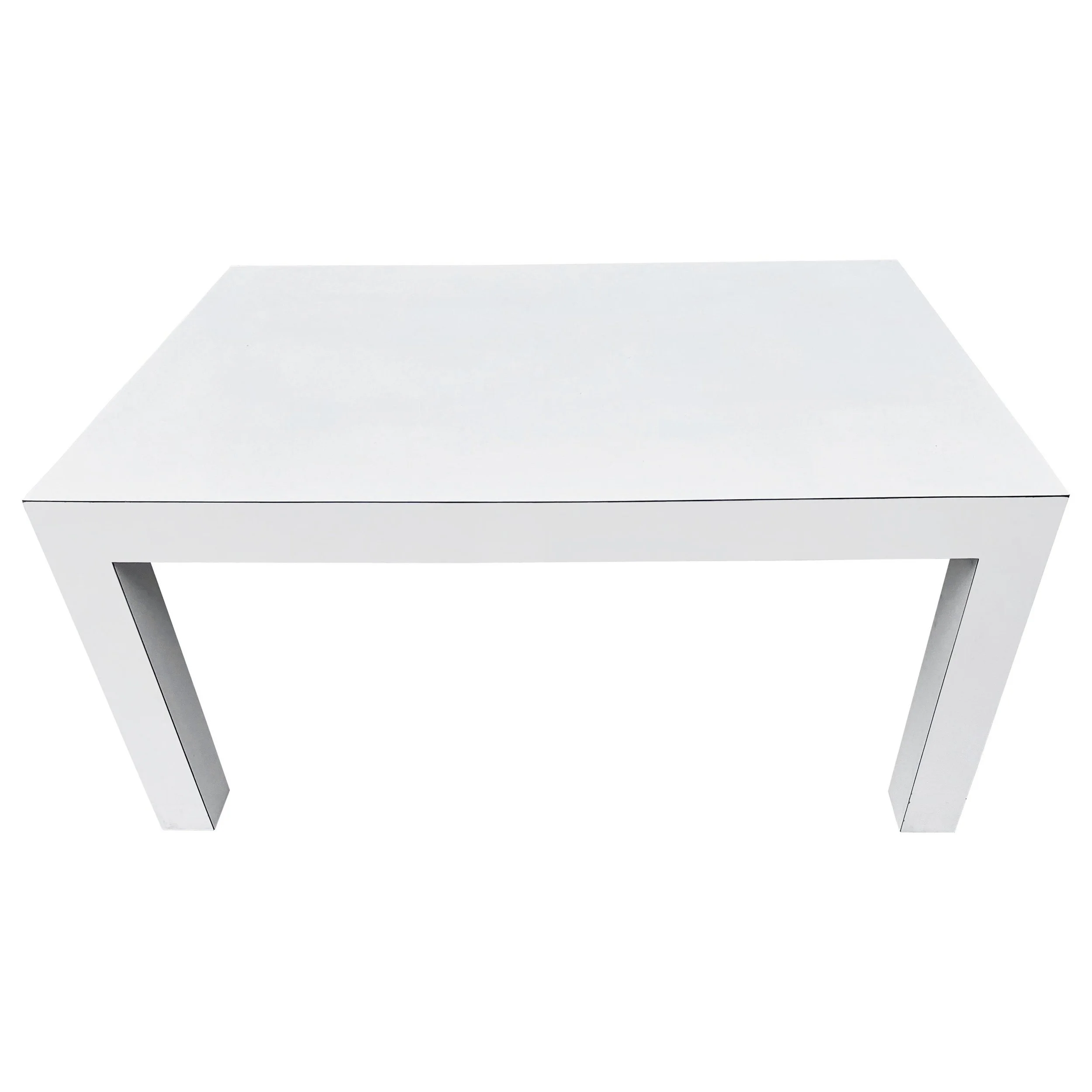 Mid-Century Modern White Laminate Parsons Table — Fleur de Lis