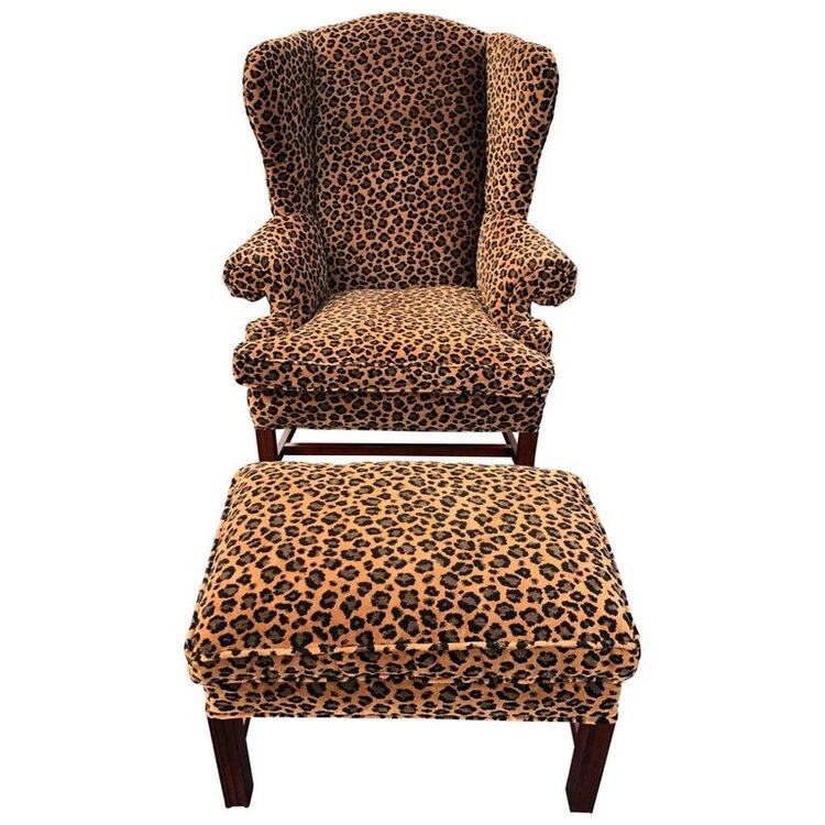 Leopard Wing Back Chair