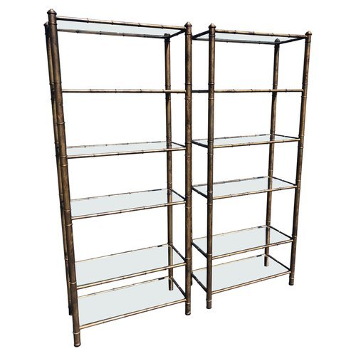 Pair of Faux Bamboo Etagere's