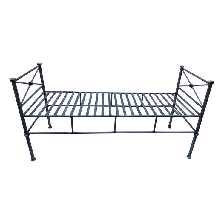 Wrought Iron Bench or Settee in Silver Gray