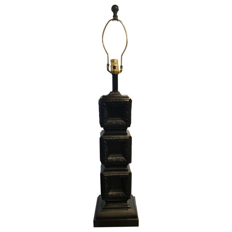 Mid century Geometric F.A.I.P Black Plaster Lamp