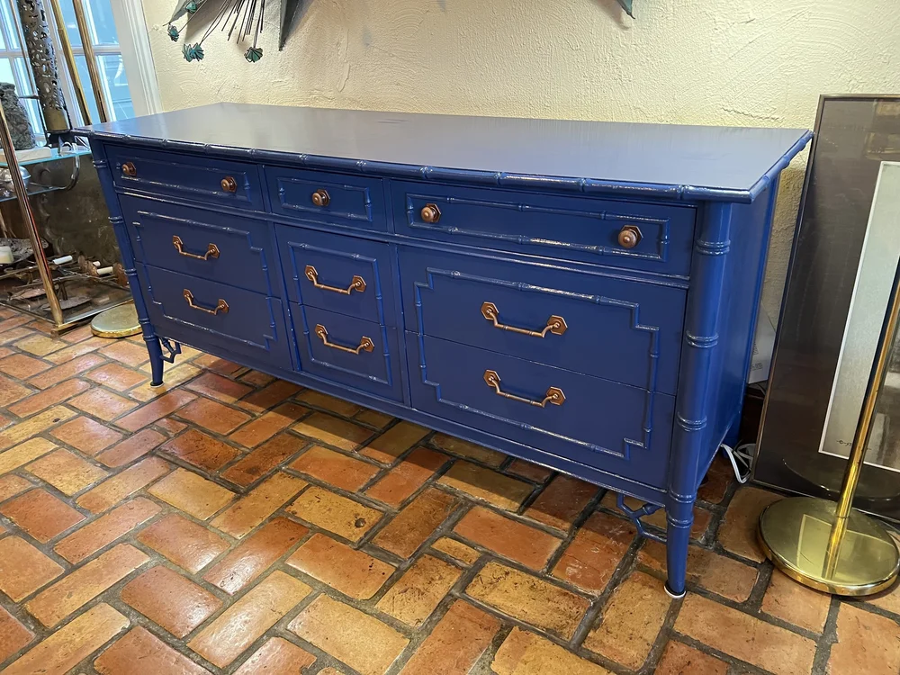 blue bamboo dresser Blue Bamboo Four Drawer Chest With Woven Caning