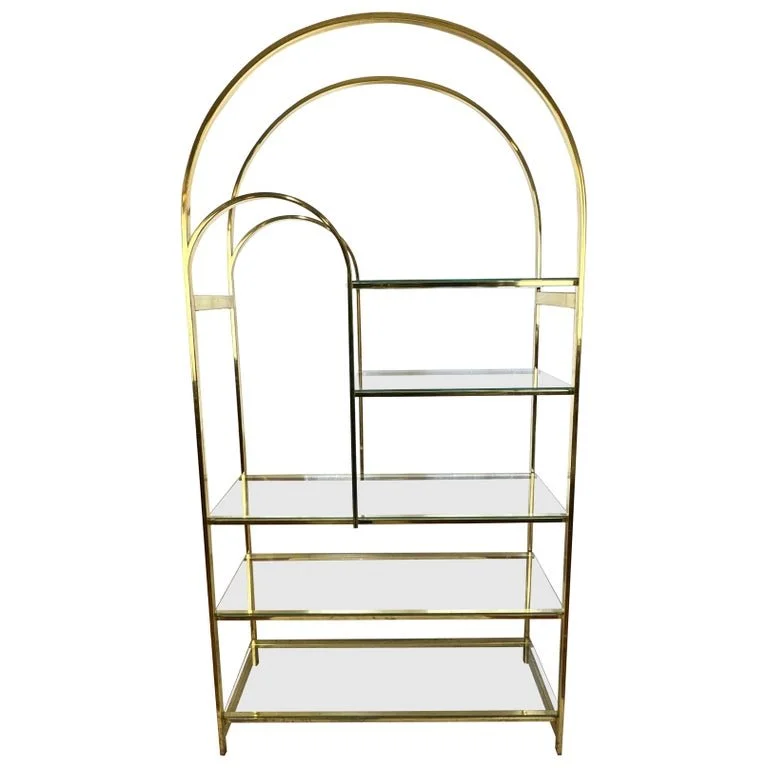 Mid Century Modern Brass Etagere — Fleur de Lis