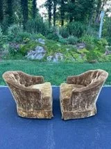 Pair of Mid Century Modern Crushed Velvet Swivel Chairs 6.jpg