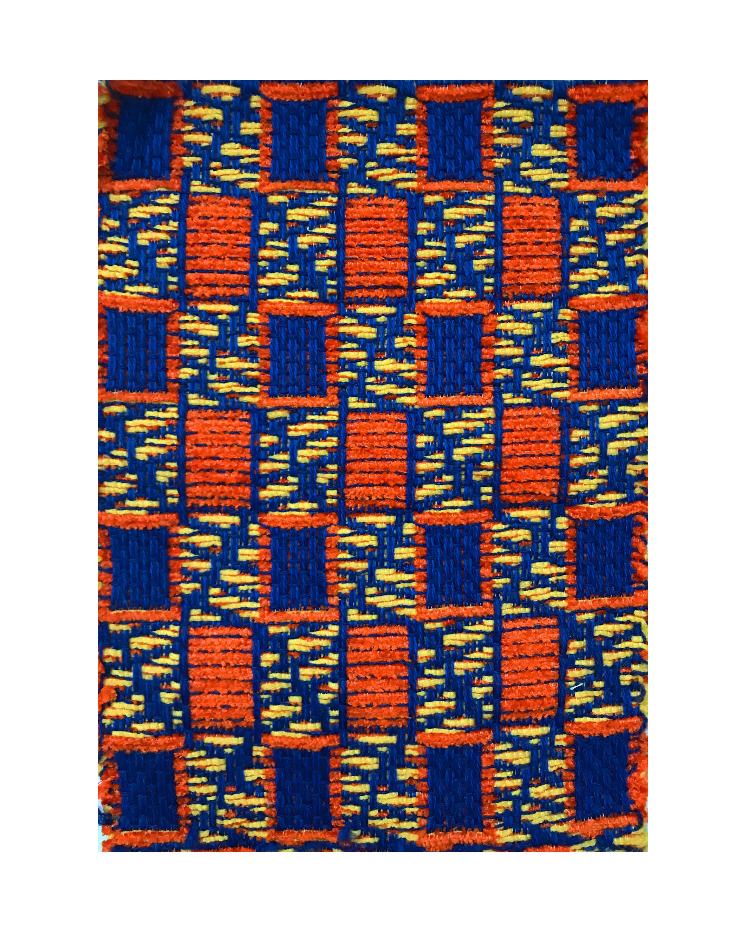 this collection of woven samples is inspired from the differences and similarities between Theravada Buddhism and Zen Buddhism each sample was designed on Weavepoint7 and hand-woven on a 24 Harness AVL Dobby loom
