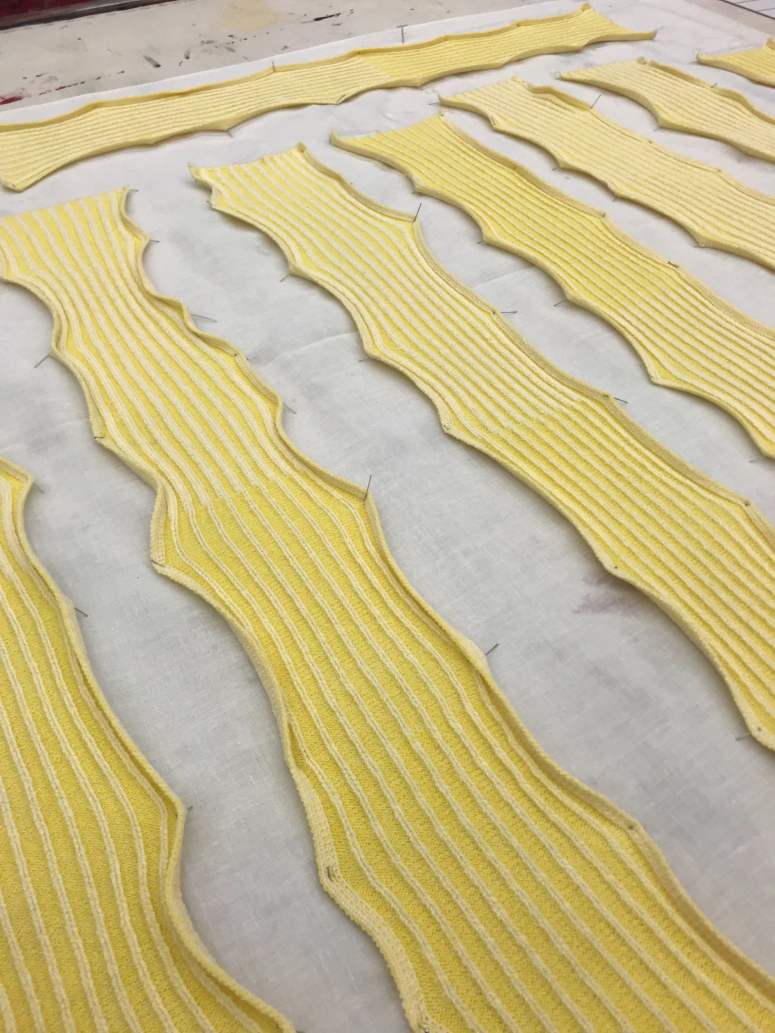 Knitted panels that were used to make the pants.