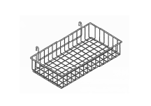 Shallow Wire Basket (black) • 12”D x 24”L x 4”H