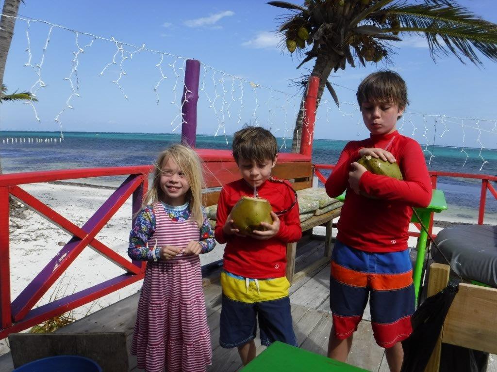  Fresh coconut milk while waiting for our fish to be cooked! 