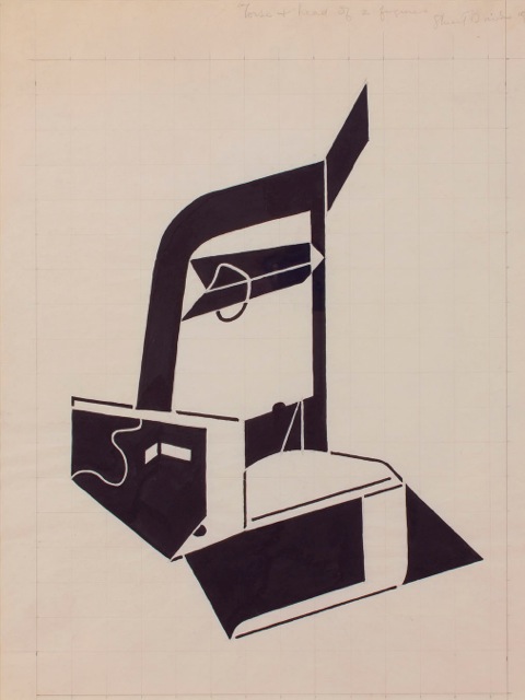 STUART DAVIS (1892-1964) Torso and Head of Two Figures , 1928 Ink and pencil on paper 20 1/4 x 15 3/4 inches, sight Signed and dated upper right (in script): "Stuart Davis 1928"; Inscribed upper center (in script): "Torso + head of 2 figures"