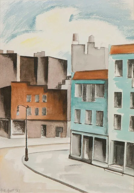 GEORGE AULT (1891-1948) View from My Window 1927 Watercolor on paper 19 5/8 x 13 3/4 inches