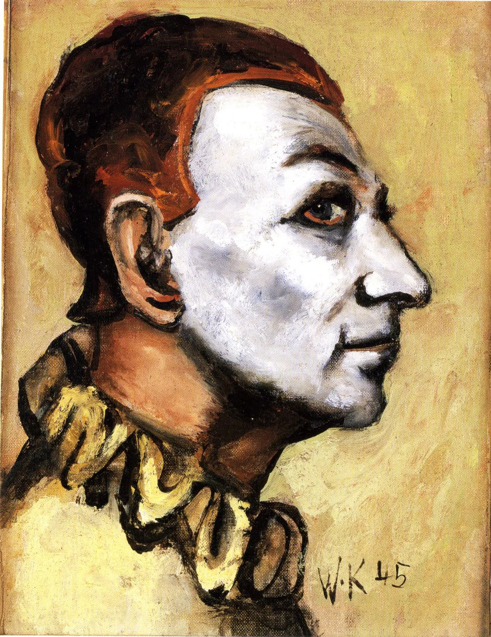   WALT KUHN  (1877 - 1949)  Joe Gomez , 1945 Oil on canvas 10 1/4 x 7 3/4 inches Signed and dated lower right: W.K. 45 