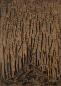   ABRAHAM WALKOWITZ &nbsp;(1878-1965)  Cityscape , 1917 Pencil 25 1/2 x 18 1/2 inches Signed and dated lower right 